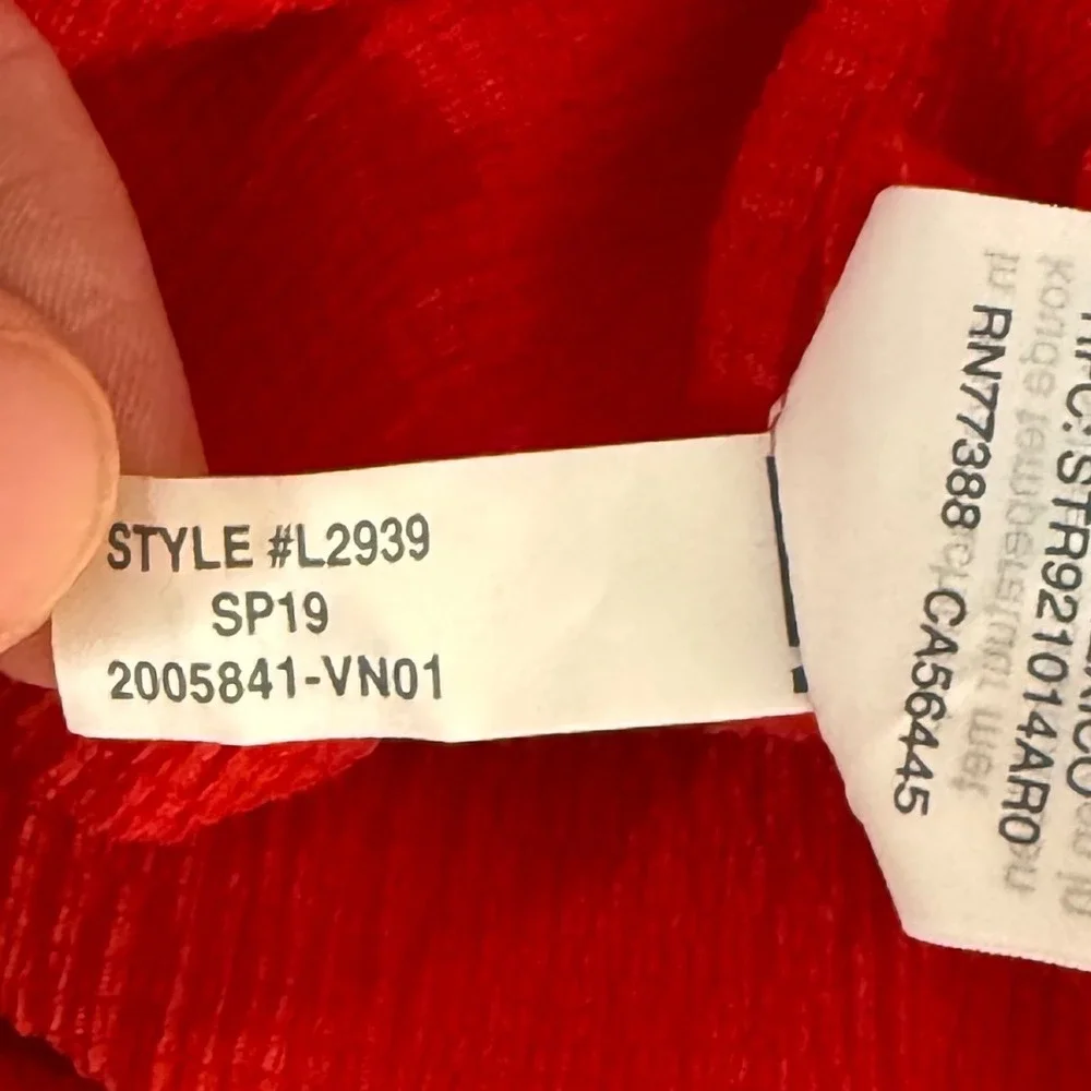 Madewell Women S Blouse Red Texture Thread Puff Sleeve Peasant Boho‎ Top Summer